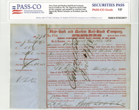 Jacob Little - New York and Harlem Railroad - Railway Stock Certificate